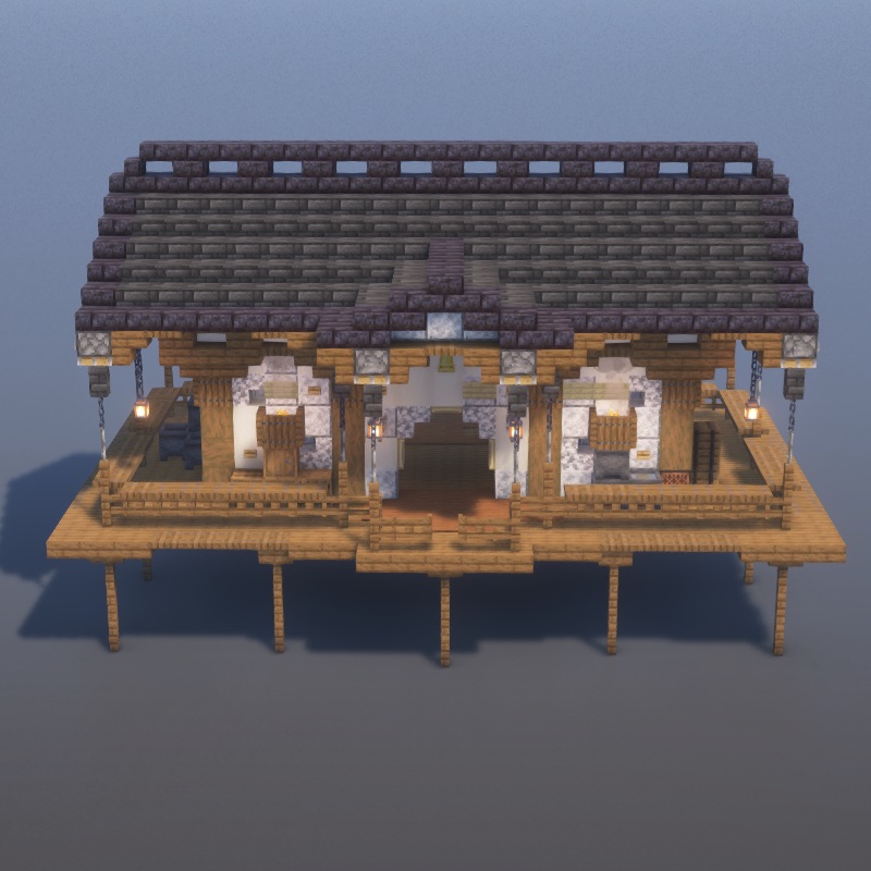 How to build Stilt House in Minecraft - Rustic tutorial