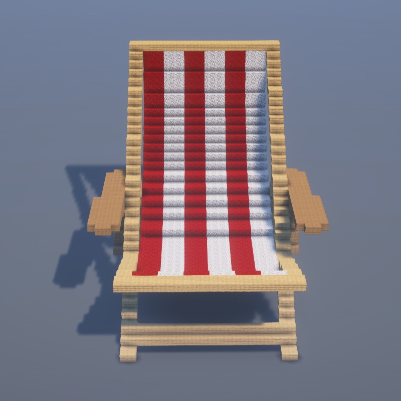 How to build Beach Chair in Minecraft - Decoration step by step tutorial