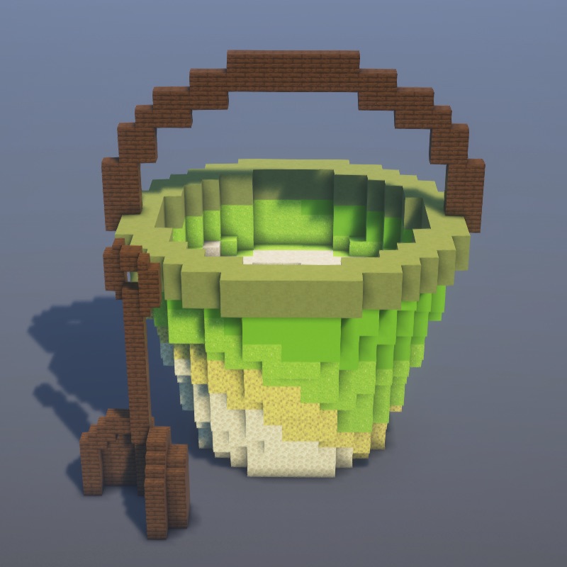 How to build Bucket and Shovel in Minecraft - Decoration step by step tutorial