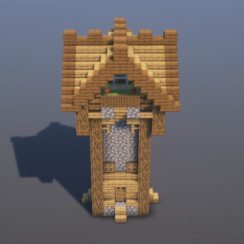 How to build Garden Tower in Minecraft - Rustic tutorial