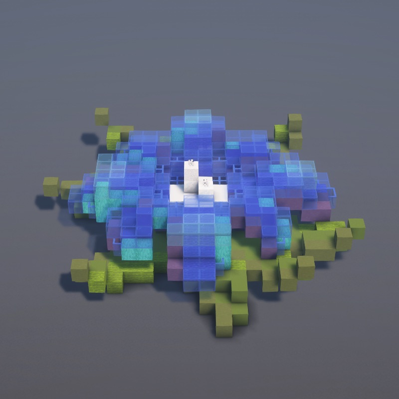 How to build Giant Blue Flower in Minecraft - Decoration step by step tutorial