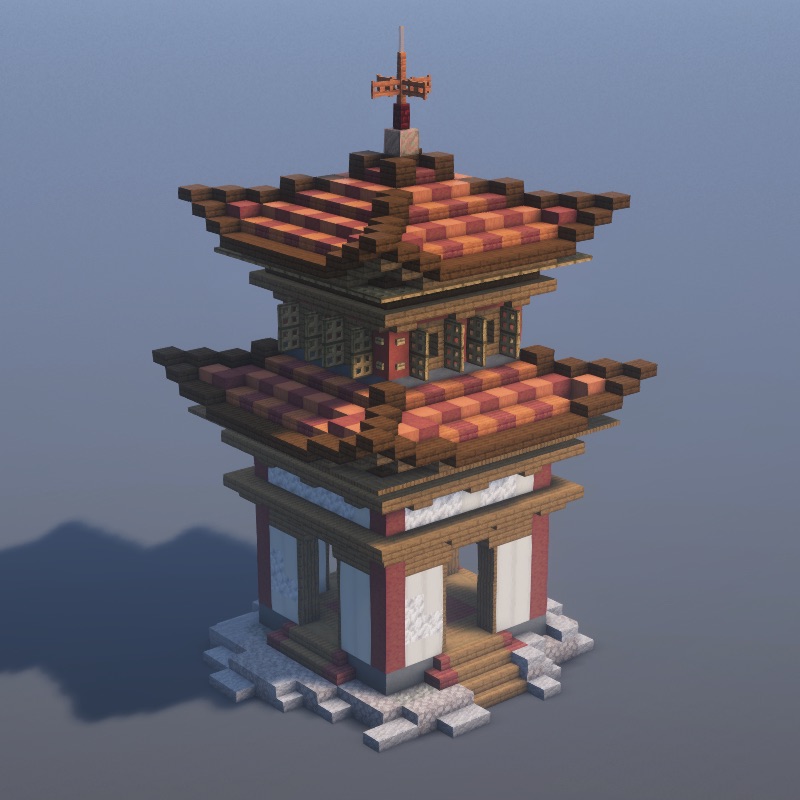 How to build Japanese Pagoda in Minecraft - Medieval step by step tutorial
