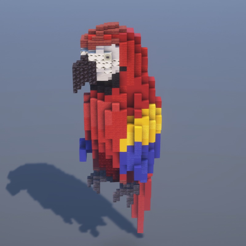 How to build Macaw Statue in Minecraft - Decoration step by step tutorial
