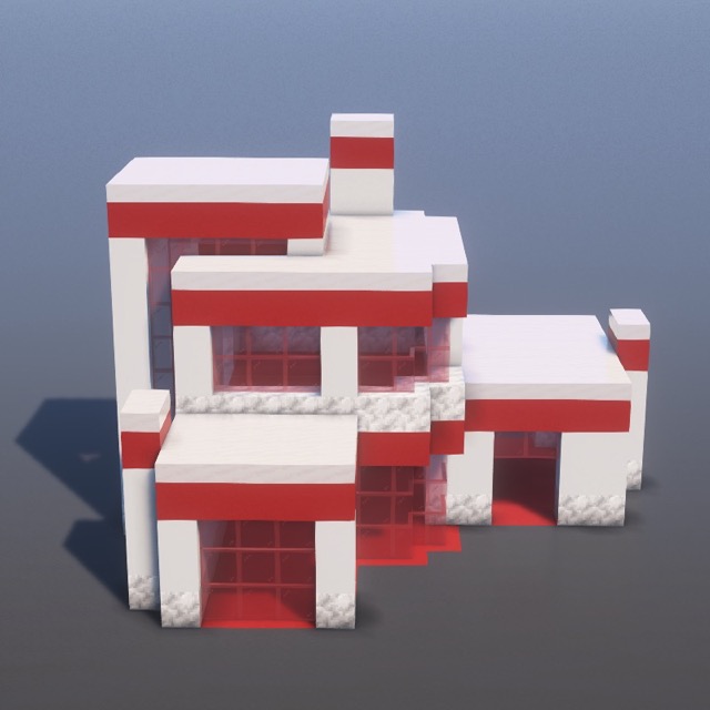 How to build Modern Red White House in Minecraft - Modern step by step tutorial