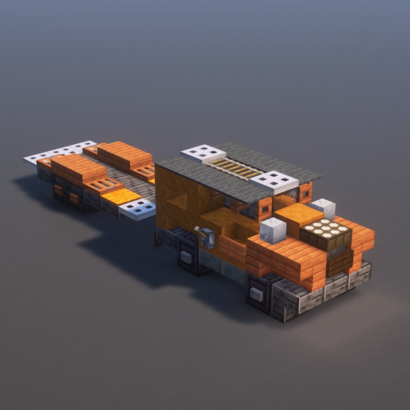 How to build Orange Truck in Minecraft - Decoration step by step tutorial