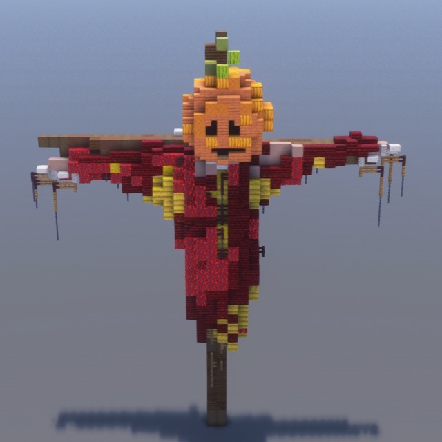 How to build Pumpkin Scarecrow in Minecraft - Halloween step by step tutorial