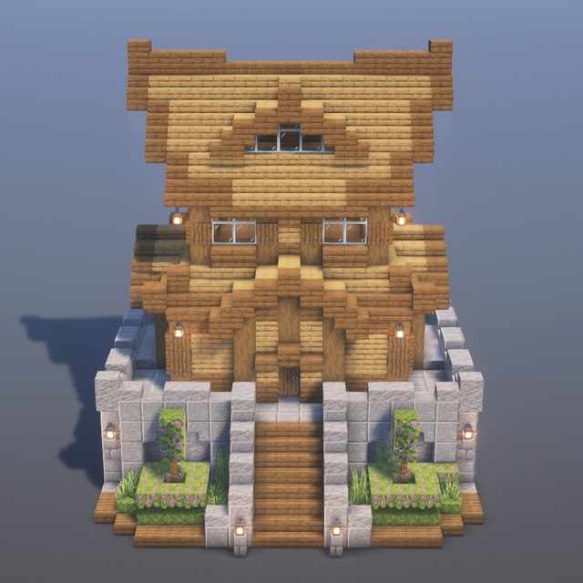 How to build Rustic Mountain House in Minecraft - Rustic tutorial