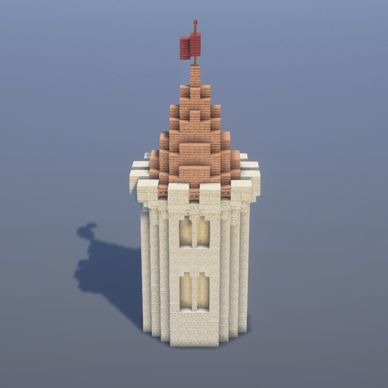 How to build Sandcastle Tower in Minecraft - Decoration step by step tutorial