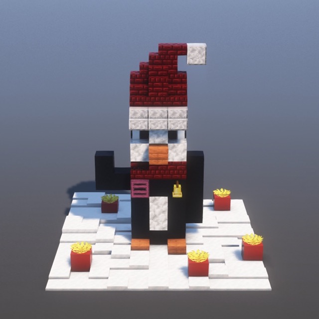How to build Santa Penguin Statue in Minecraft - Christmas step by step tutorial