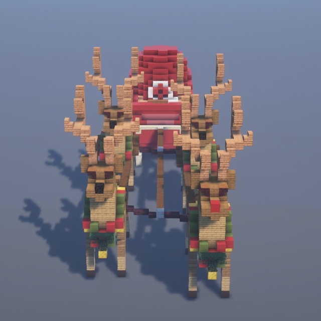 How to build Santa Sleigh and Reindeer in Minecraft - Christmas step by step tutorial