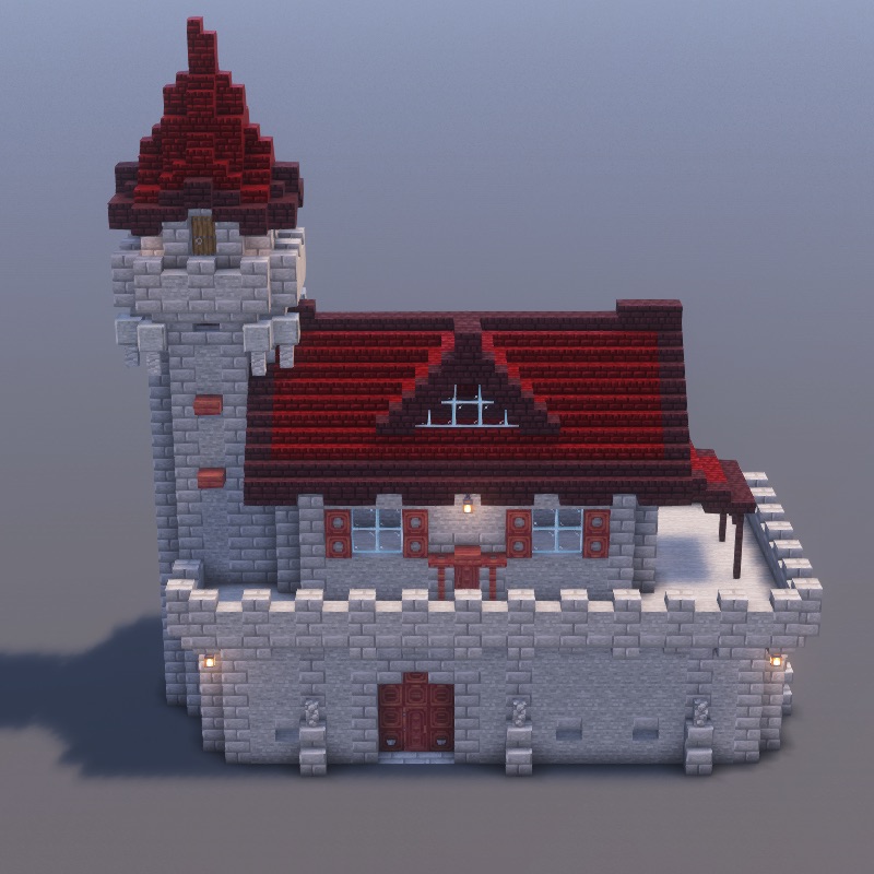 How to build Stone Fortress in Minecraft - Medieval step by step tutorial