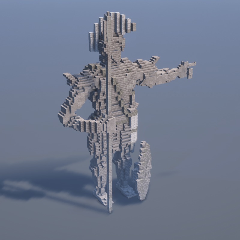 How to build Stone Statue in Minecraft - Decoration step by step tutorial