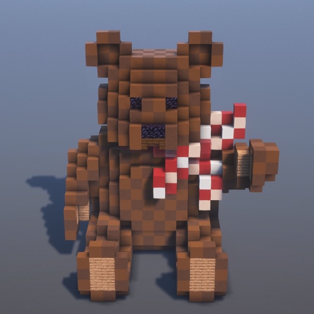 How to build Teddy Bear in Minecraft - Christmas step by step tutorial