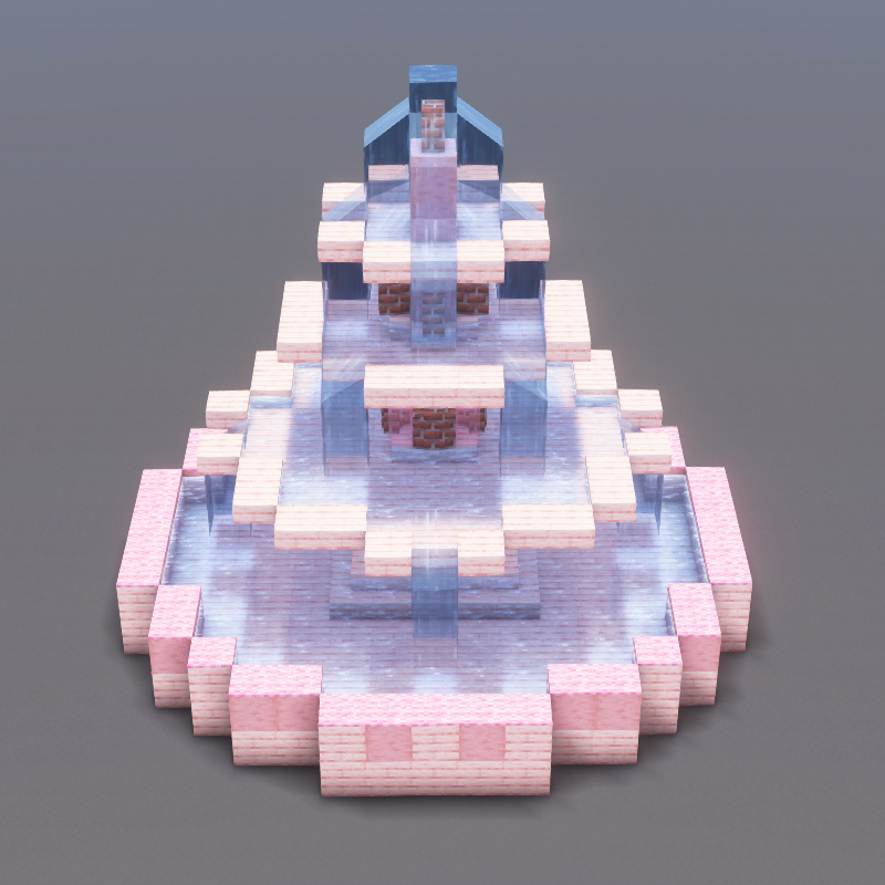 How to build Tired Fountain in Minecraft - Decoration step by step tutorial