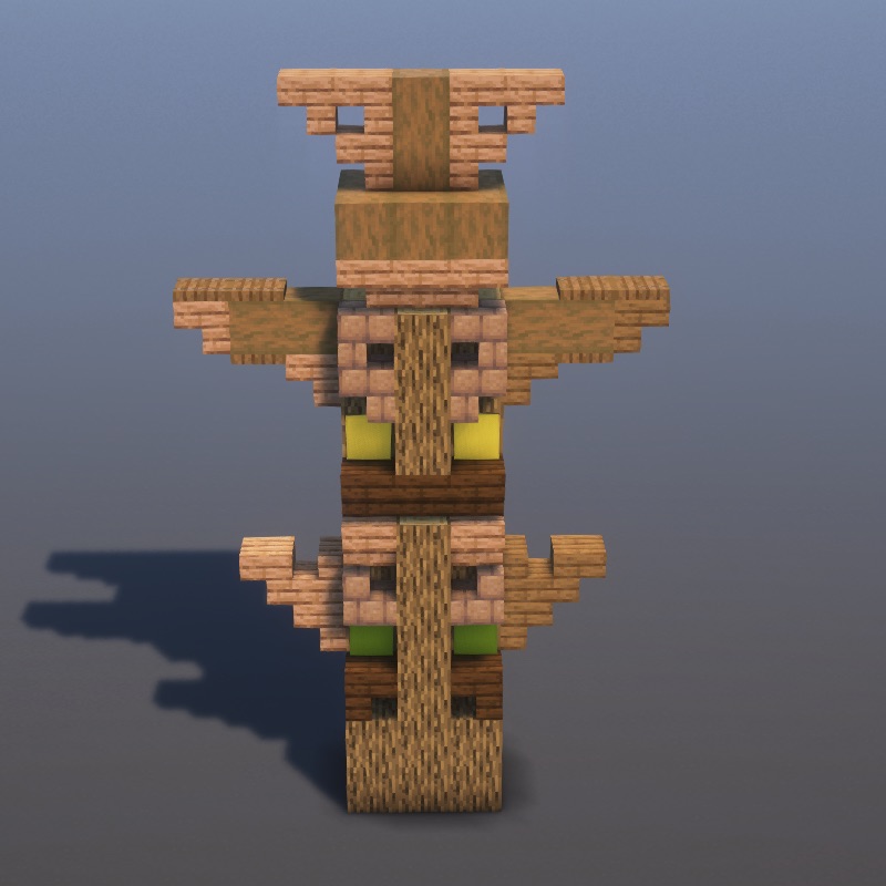 How to build Totem Pole in Minecraft - Decoration step by step tutorial