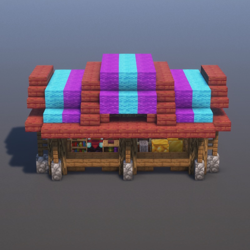 How to build Trading Post in Minecraft - Medieval step by step tutorial