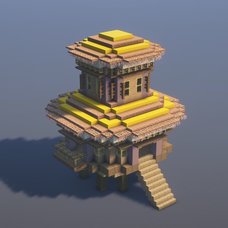 How to build Tropical Stilt House in Minecraft - Rustic tutorial