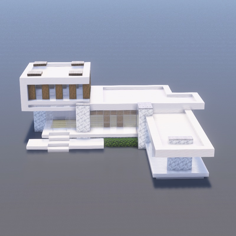 How to build White Modern Villa in Minecraft - Modern step by step tutorial